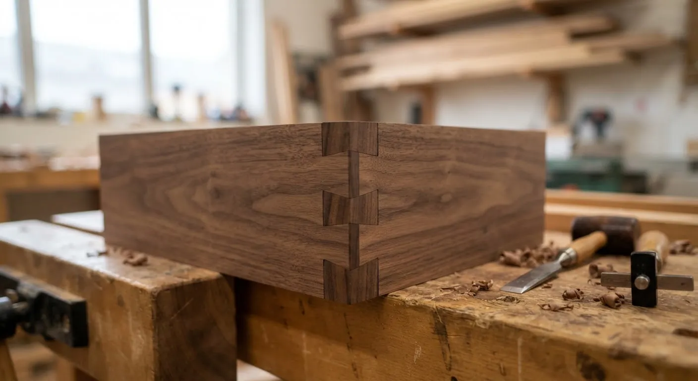 Detalle de herramienta sobre madera